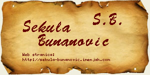 Sekula Bunanović vizit kartica